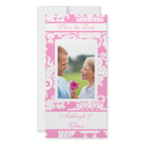 Elegant Pink Damask Save the DateYour Photo photo cards by samack Elegant Pink Damask Save the DateYour Photo photo cards