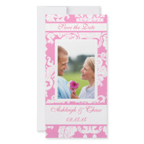 Elegant Pink Damask Save the DateYour Photo photo cards by samack Elegant Pink Damask Save the DateYour Photo photo cards