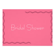Elegant pink decorative floral  bridal shower custom invitations