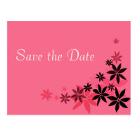 Elegant pink decorative floral  save the date postcard