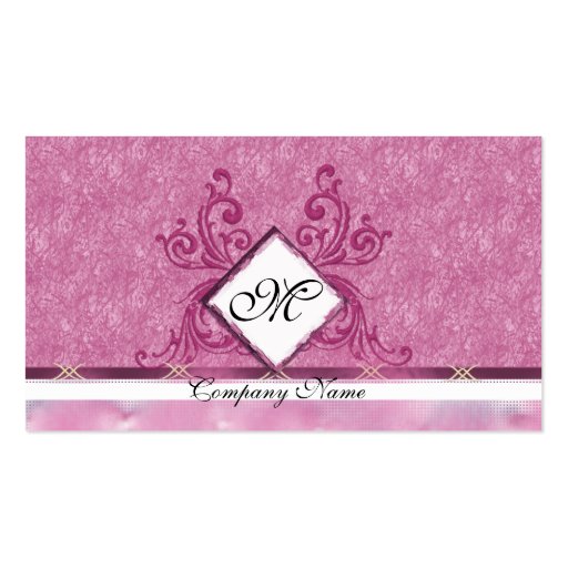 Elegant Pink Embroidery Business Cards (back side)