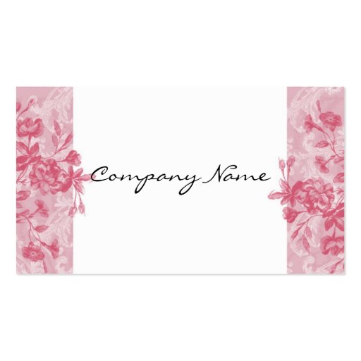 Elegant Pink Floral Business Card (back side)