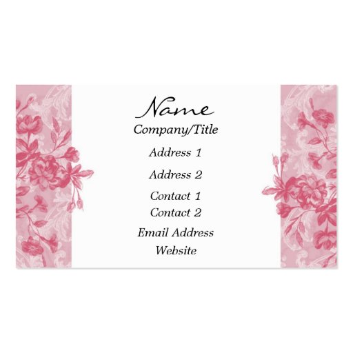 Elegant Pink Floral Business Card (front side)