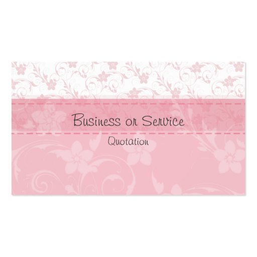 Elegant  Pink  Floral Feminine Business Card (back side)