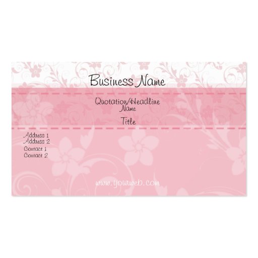 Elegant  Pink  Floral Feminine Business Card