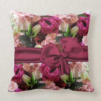 Elegant Pink Floral Pillow