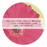 Elegant Pink Gerber Daisy Wedding Stickers