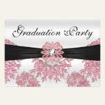 Elegant Pink Glitter Graduation Party invitations