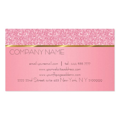 Elegant Pink Glitter Pattern Business Card Templates (back side)