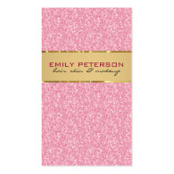 Elegant Pink Glitter With Gold Accents Business Card