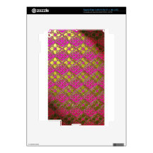 Elegant Pink & Gold Metallic Floral iPad 3 Decal