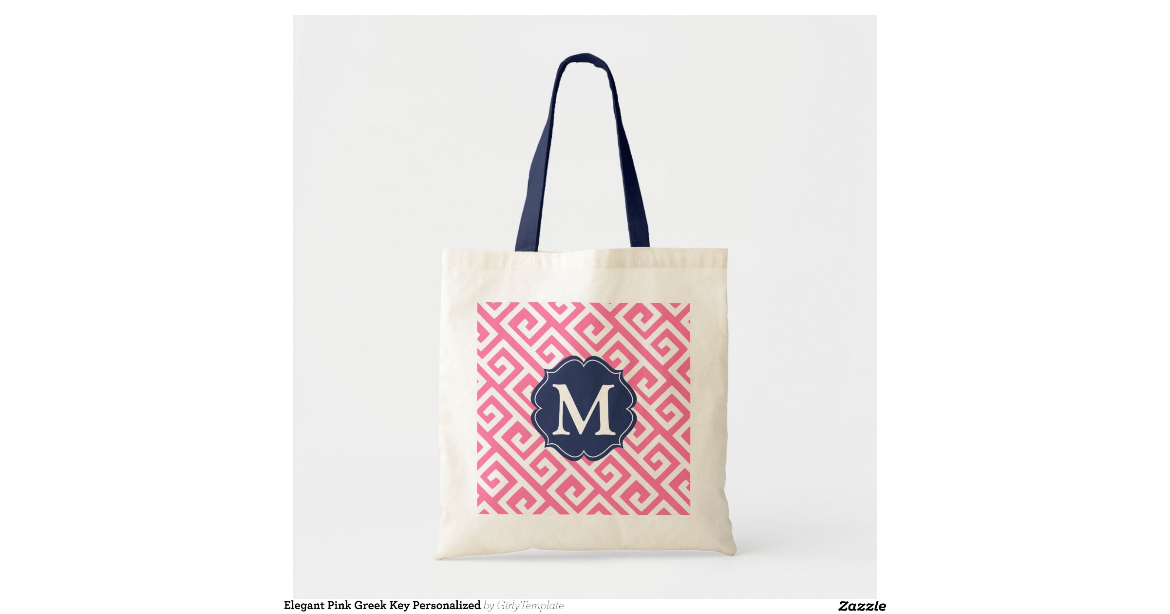 elegant_pink_greek_key_personalized_bag ...