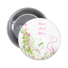 Elegant Pink & Green Florals & Swirls