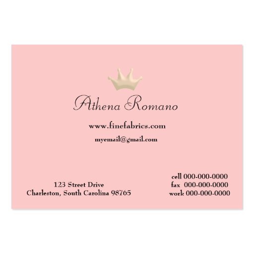 Elegant Pink Label Business Cards (back side)