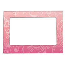 Elegant Pink Orange Floral Magnetic Frames