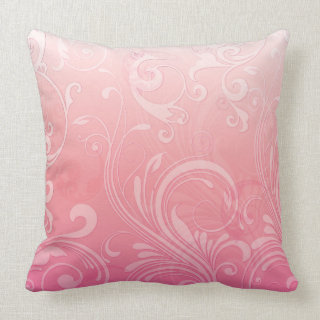Elegant Pink Orange Floral Throw Pillows