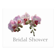 Elegant pink orchid flower bridal shower postcard postcards