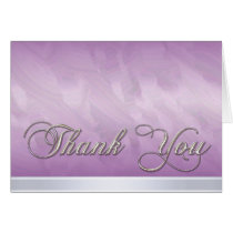 Elegant Pink Pastel Modern Silver Thank You Card