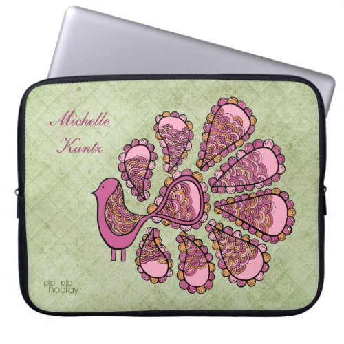 Elegant Pink Peacock Large Laptop Ipad Sleeve Bag electronicsbag