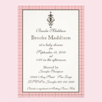 Elegant Pink Plaid invitations