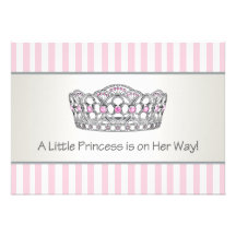 Elegant Pink Princess Baby Shower Announcement