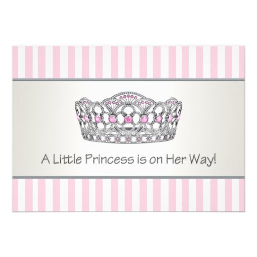 Elegant Pink Princess Baby Shower Announcement