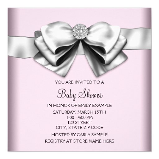 Elegant Pink Princess Baby Shower Invitations