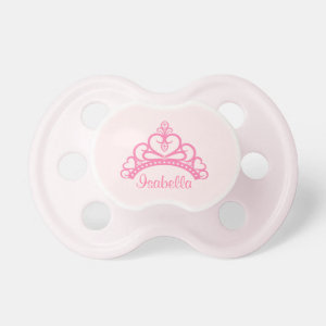 Elegant Pink Princess Tiara, Crown for Baby Girls Baby Pacifier