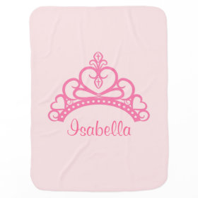 Elegant Pink Princess Tiara, Crown for Baby Girls Receiving Blanket