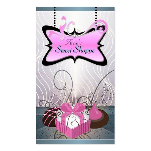 Elegant Pink & Purple Swirl CookieBusiness Card