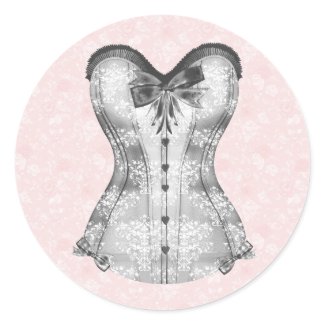 Elegant Pink Rose Corset Stickers