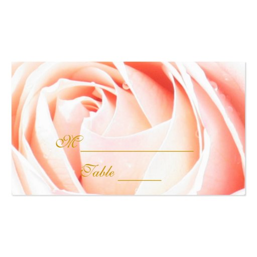 Elegant Pink Rose Placecards Business Card Template (back side)