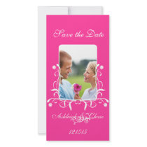 Elegant Pink Satin Save the DateYour Photo photo cards by samack Elegant Pink Satin Save the DateYour Photo photo cards