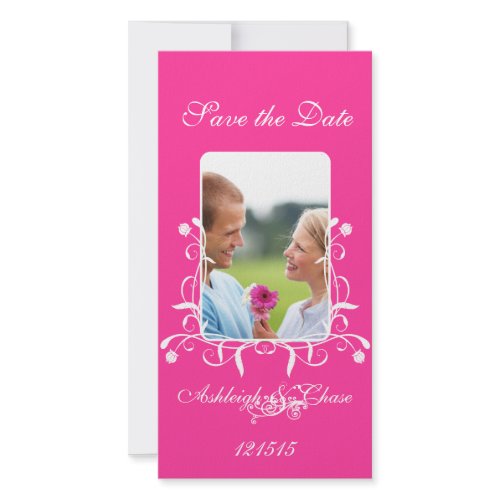 Elegant Pink Satin Save the DateYour Photo photocard