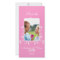 Elegant Pink Satin Save the DateYour Photo photo cards by samack Elegant Pink Satin Save the DateYour Photo photo cards