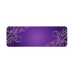 Elegant Pink Scroll Purple Blank Address Label
