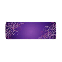 Elegant Pink Scroll Purple Blank Address Label