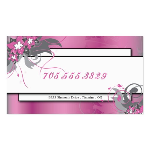 Elegant Pink Spa & Salon Monogram Business Card (back side)