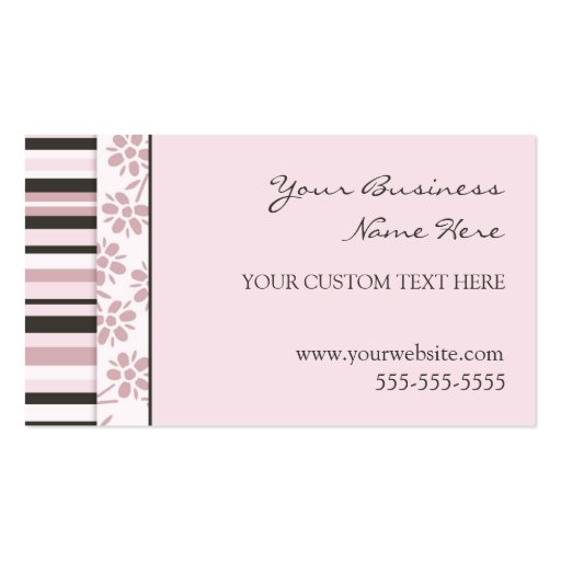 Elegant Pink Stripes Business Cards