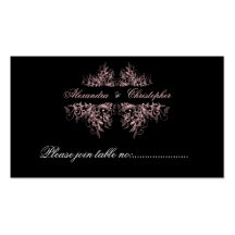Elegant Pink Swirls Table Place Card Mini Business Card Templates