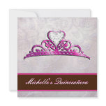 Elegant Pink Tiara Invitation with Diamond