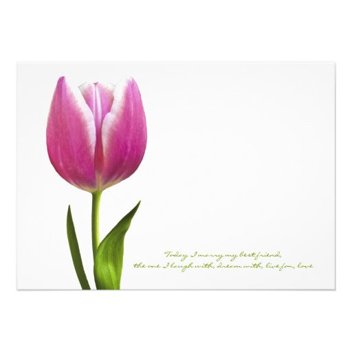 Elegant Pink Tulip Wedding Invitation