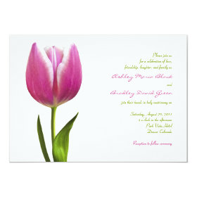 Elegant Pink Tulip Wedding Invitation 5