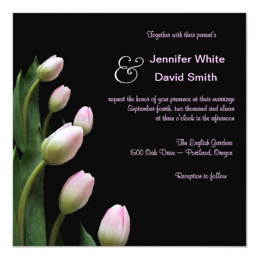 elegant pink tulip wedding invitation zazzle tulip wedding invitations
