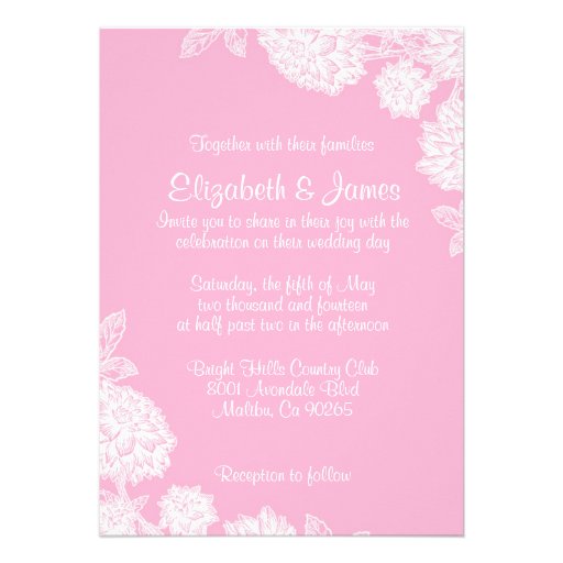 Elegant Pink Wedding Invitations