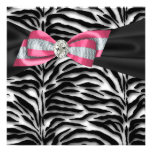Elegant Pink Zebra Party Invitations