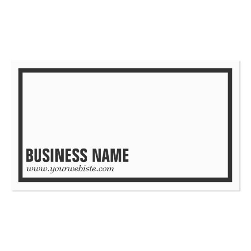 Elegant Plain Black Border Business Card (front side)