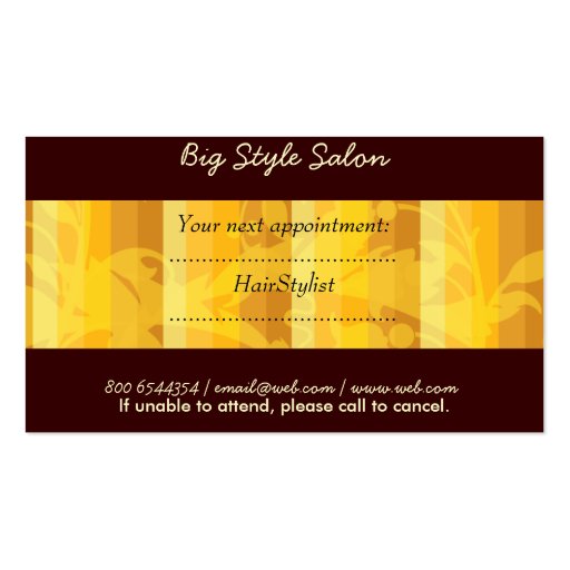 Elegant Plain Salon Hair Stylist Gold Business Card Template (back side)