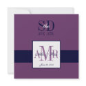 Elegant Plum Navy Save the Date Announcement invitation