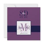 Elegant Plum Navy Save the Date Announcement
